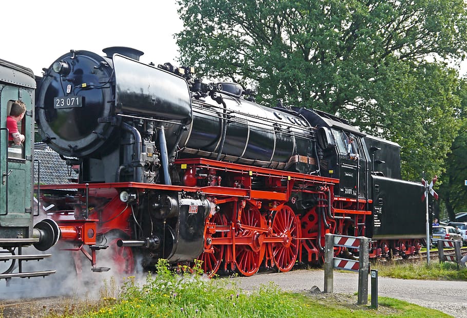 steam locomotive, passenger train, event, railway, historically, steam, steam train, cylinder steam, museum range, apeldoorn-beekbergen
