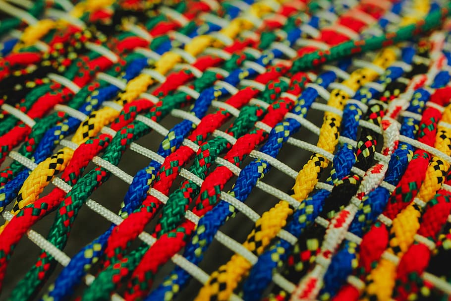 string terjalin warna-warni, Warna-warni, string, latar belakang, benang, tali, anyaman, tekstil, renda, multi-warna