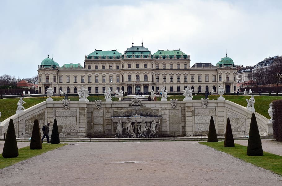 landscape photography, pathway, leading, mansion, vienna, austria, castle, attraction, schönbrunn, architecture
