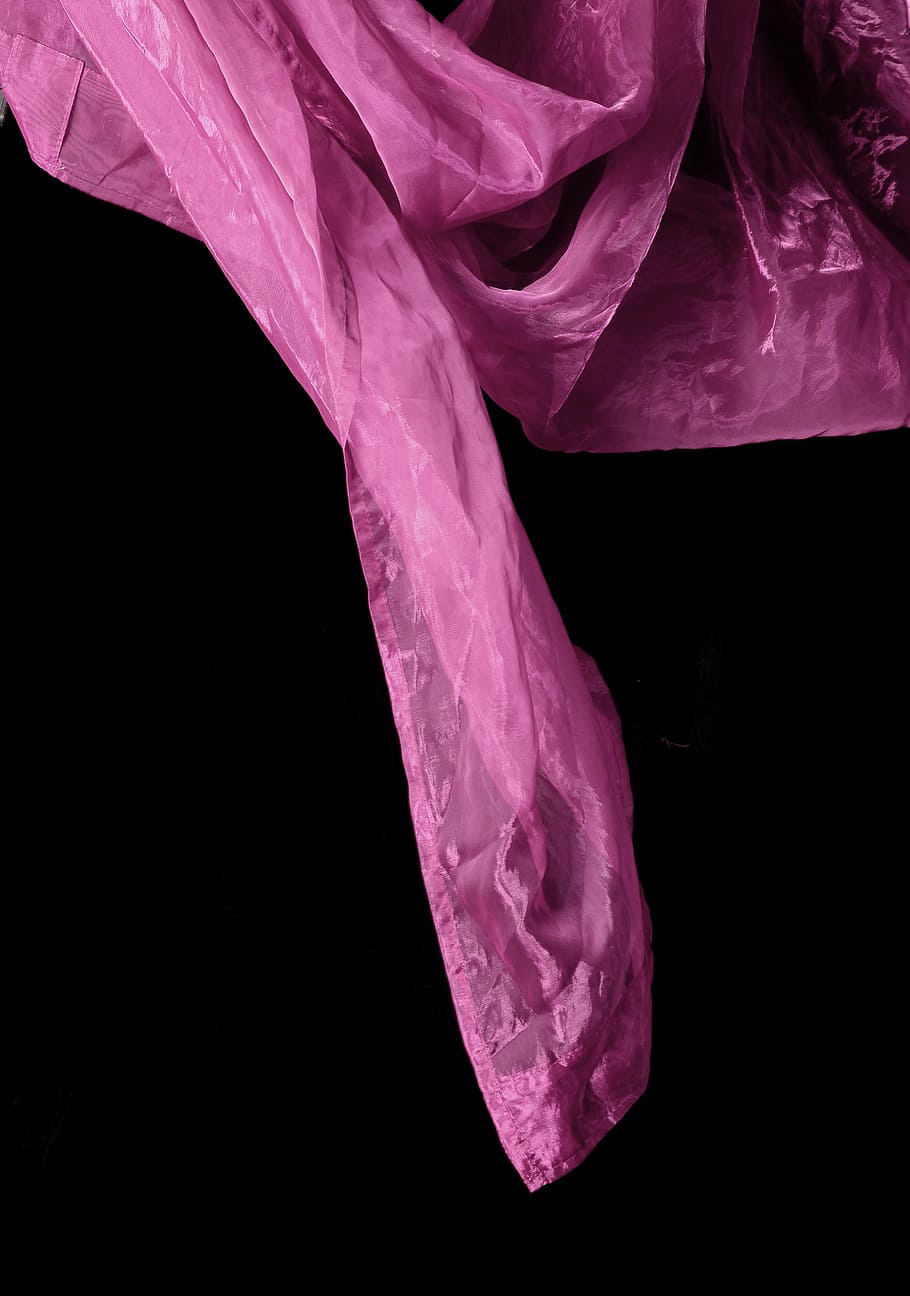 pink, textile, black, surface, fluttering cloth, fabric, black background, flowering plant, studio shot, beauty in nature
