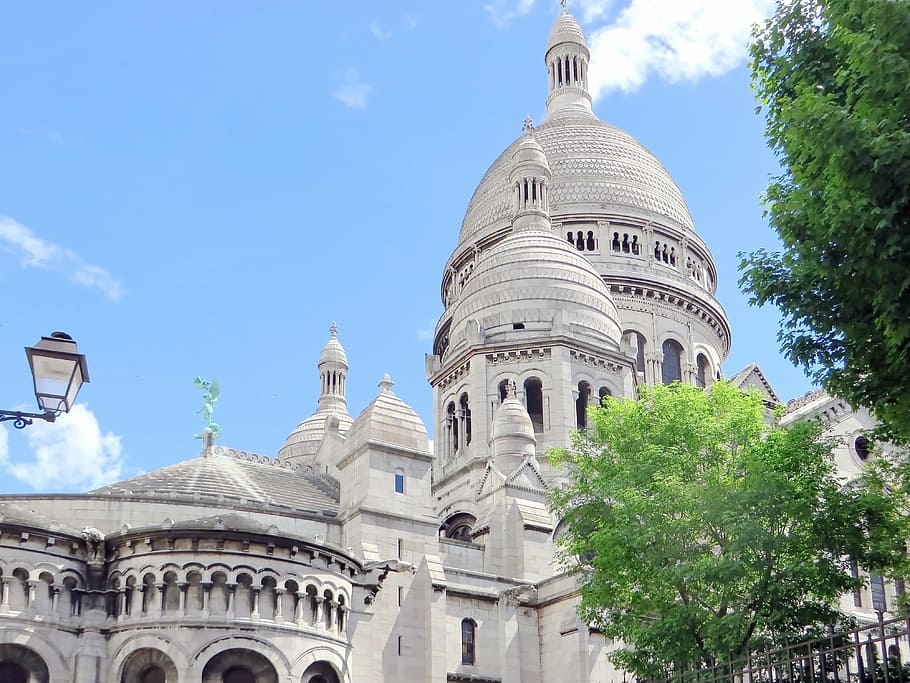 París, Montmartre, basílica, sagrado corazón, cúpula, monumento, historia, religión, sagrado, turismo