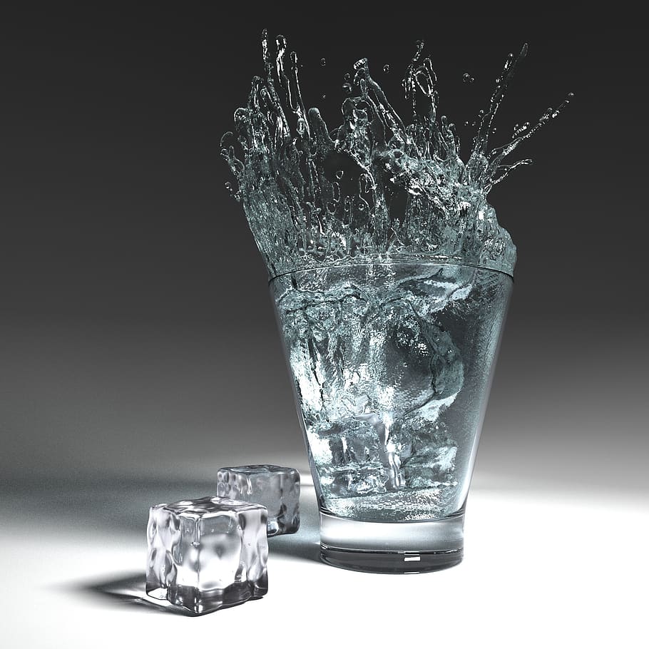 vaso de agua, vidrio, agua, fresco, reflexiones, sed, copa, vaso, bebida, transparente