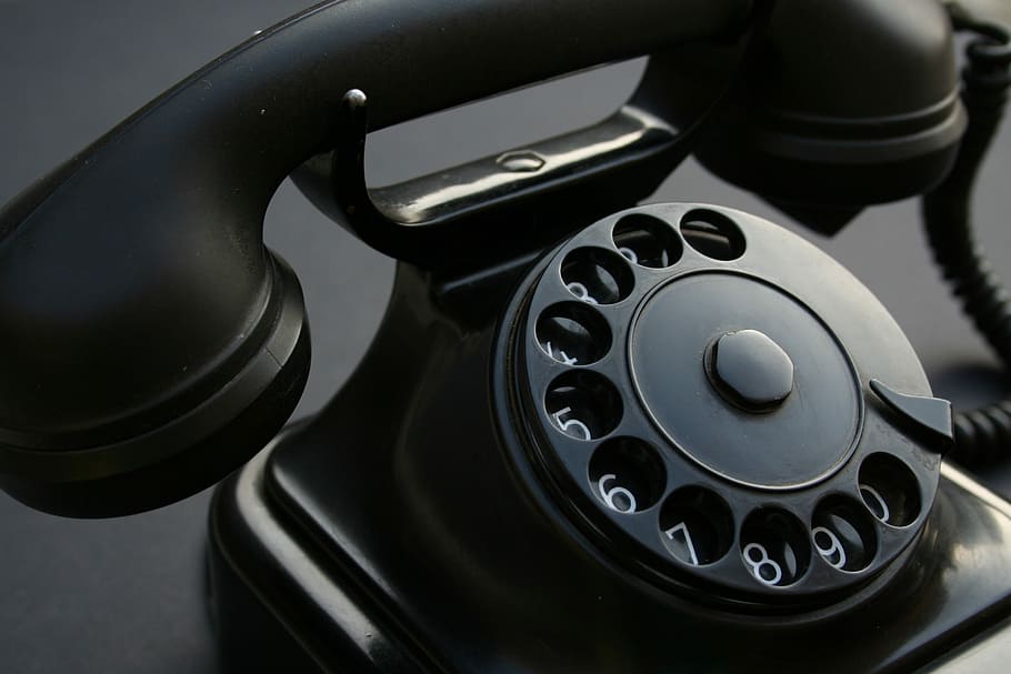 telephone, retro, bakelite, turntable, black white, it used to be, vintage, technology, landline phone, communication