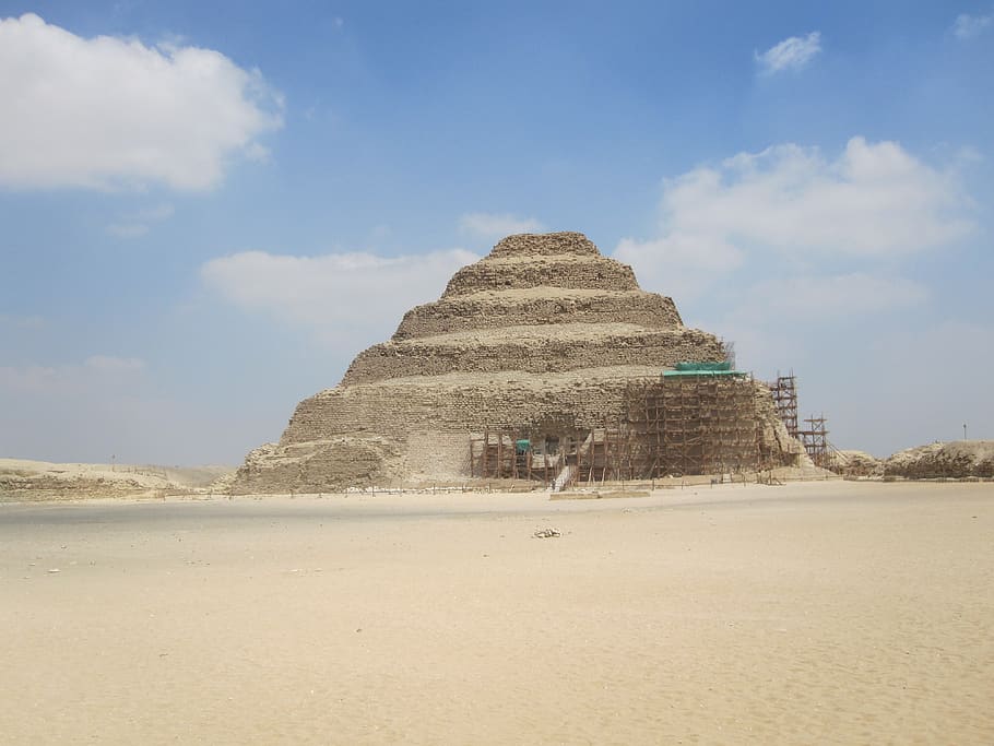 pirámides, egipto, desierto, cielo, tierra, nube - cielo, arena, historia, día, pasado