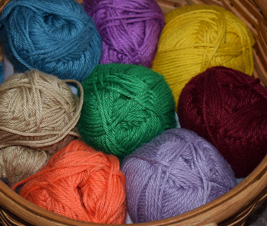 assorted-color ball yarns, box, Cotton Yarn, Craft, yarn, cotton, knitting, crochet, weaving, material