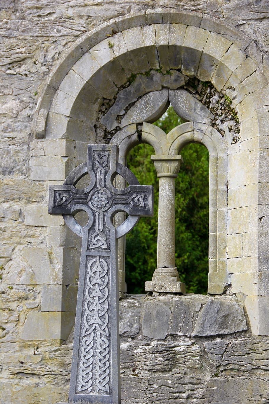 celtic cross, arch, cross, celtic, architecture, stone, christian, carving, architectural, symbol
