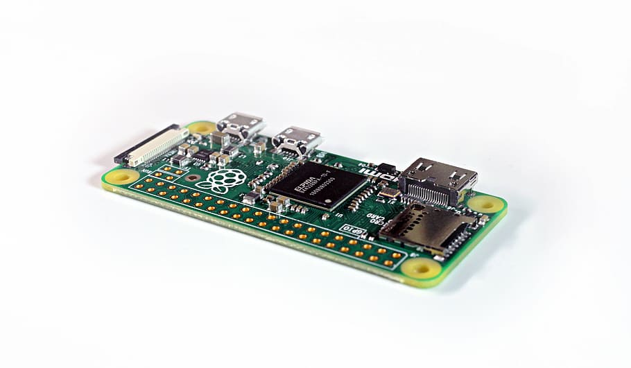 verde, placa de circuito, isolado, branco, fundo, framboesa pi, eletrônica, computador, tecnologia, chip
