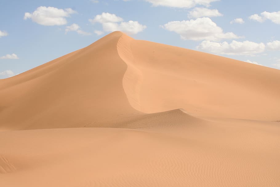 Maroko, bukit pasir, gurun, sahara, pasir, lanskap, afrika, alam, awan - langit, scenics - alam