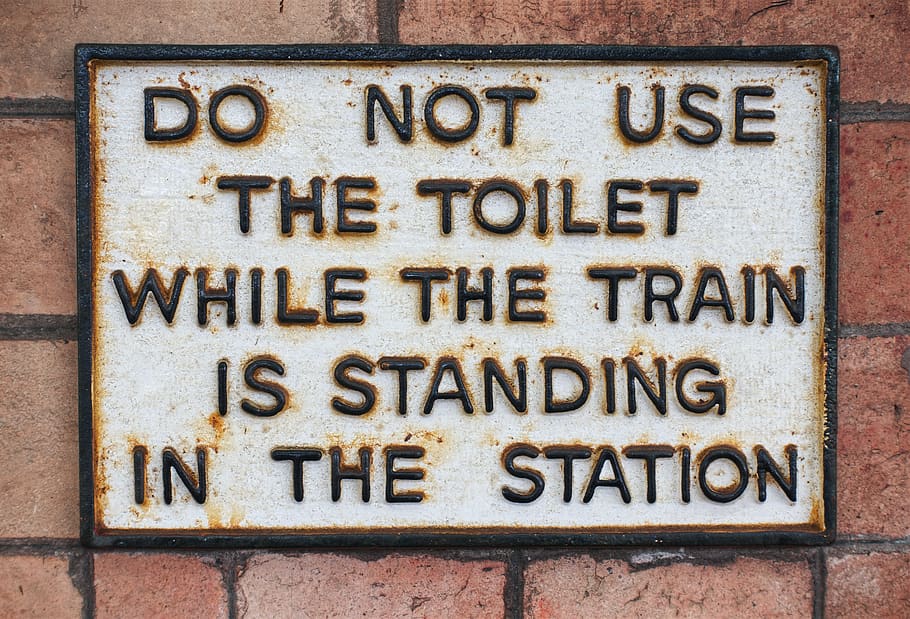 toilet, notice, train, station, restroom, washroom, urgent, sign, bathroom, wc