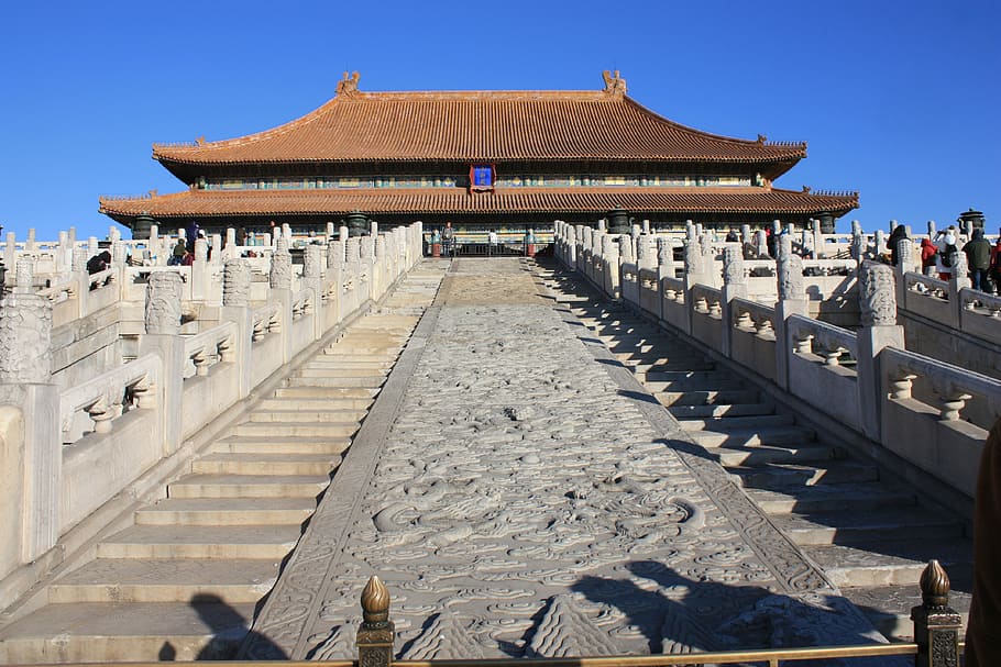 brown, gray, temple, daytime, forbidden city, imperial palace, beijing, china, unesco, world heritage