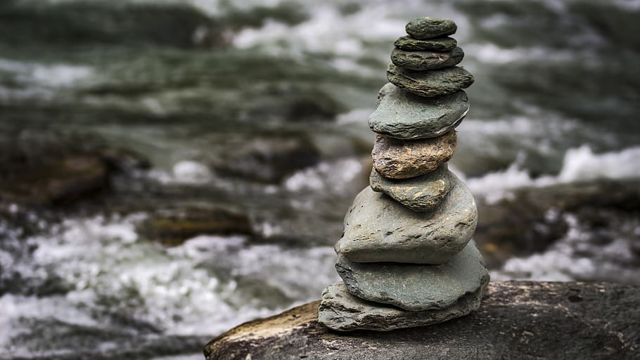 menara batu, keseimbangan, meditasi, batu, relaksasi, zen, beristirahat, menara, merenungkan, kesabaran