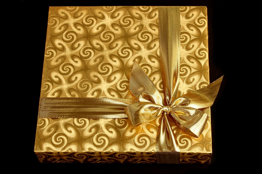 yellow gift box, gift, box, present, background, recreation, ribbon, nose, christmas, birthday