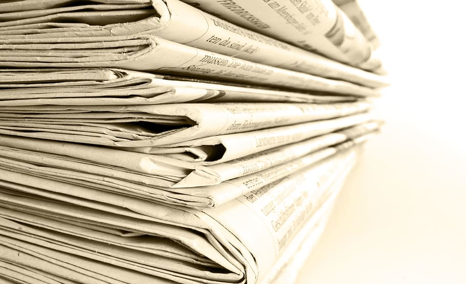 foto close-up, koran, tumpukan, baca, cetak, kertas, berita, global, tagesschau, kebijakan
