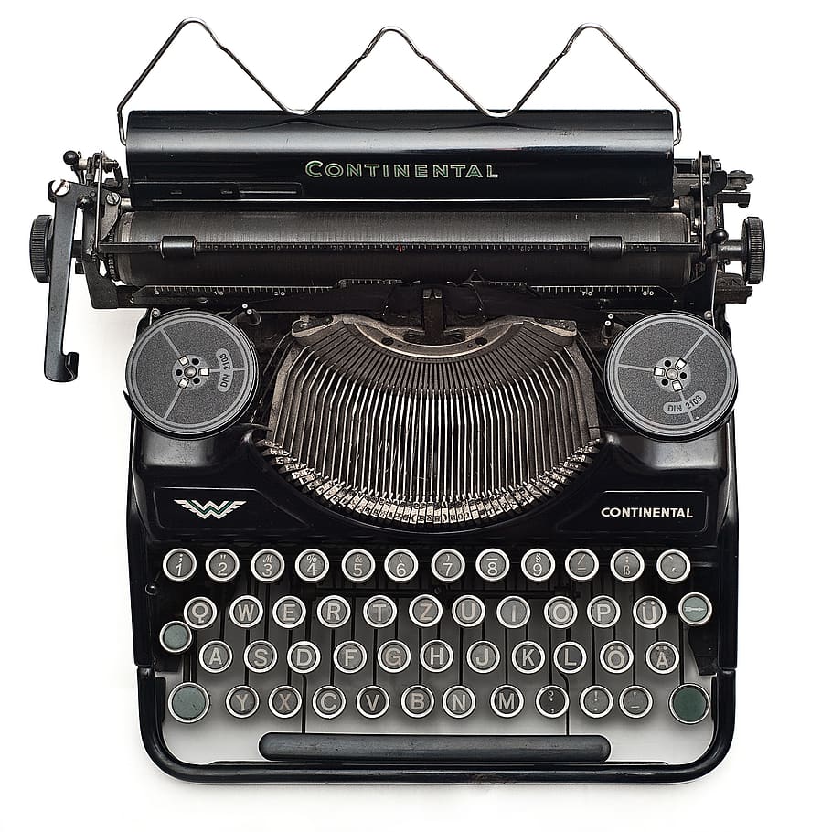tipo, máquina de escribir, carta, novela, antiguo, vintage, artículo, historia, papel, estilo retro