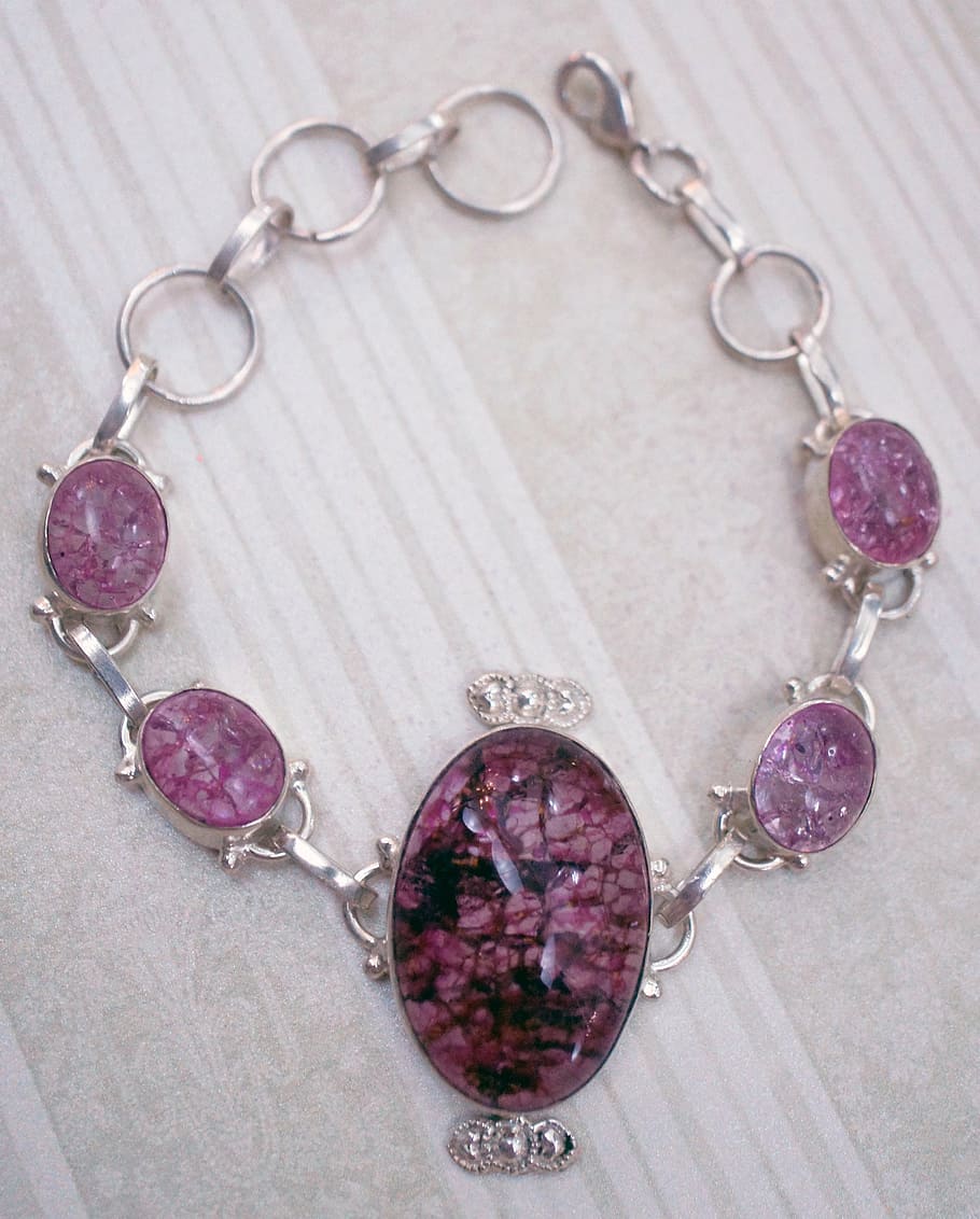 crackle, quartzo, cristal, cabochão, moldura, rosa, pulseira, pedra, gemas, feito à mão