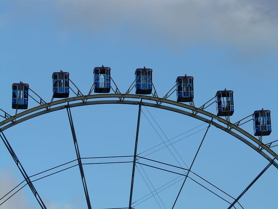 Ferris Wheel, Gondolas, Float, High, huge, folk festival, year market, carousel, carnies, festival