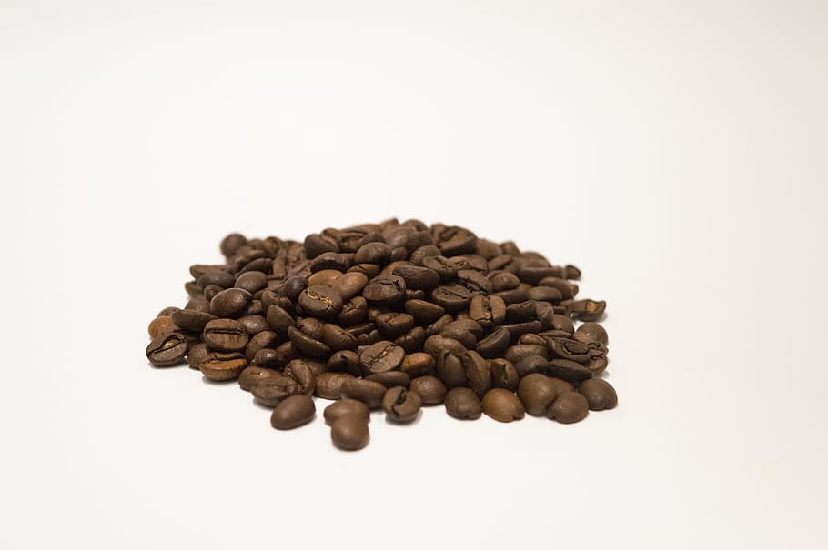 Kopi, Coklat, Kafe, Kafein, Kacang, dipanggang, alami, putih, terisolasi, energi