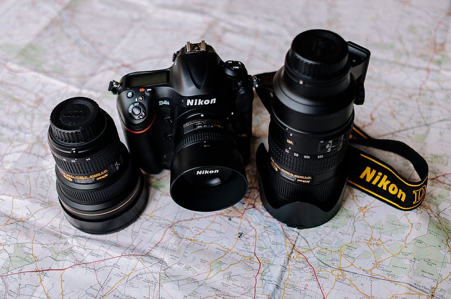 camera, lens, nikon, strap, map, travel, adventure, iso, shutter, aperture