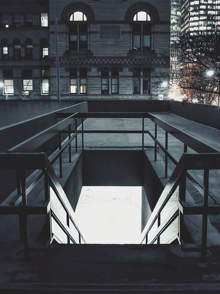 fotografía en escala de grises, escalera en la azotea, arquitectura, construcción, diseño, infraestructura, escaleras, escalones y escaleras, escalera, escalones