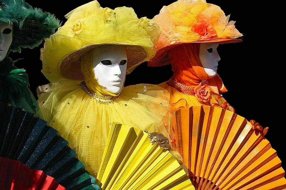 carnaval, máscaras, panel, venecia, colorido, vivo, celebrar, ritual, diversión, alegre