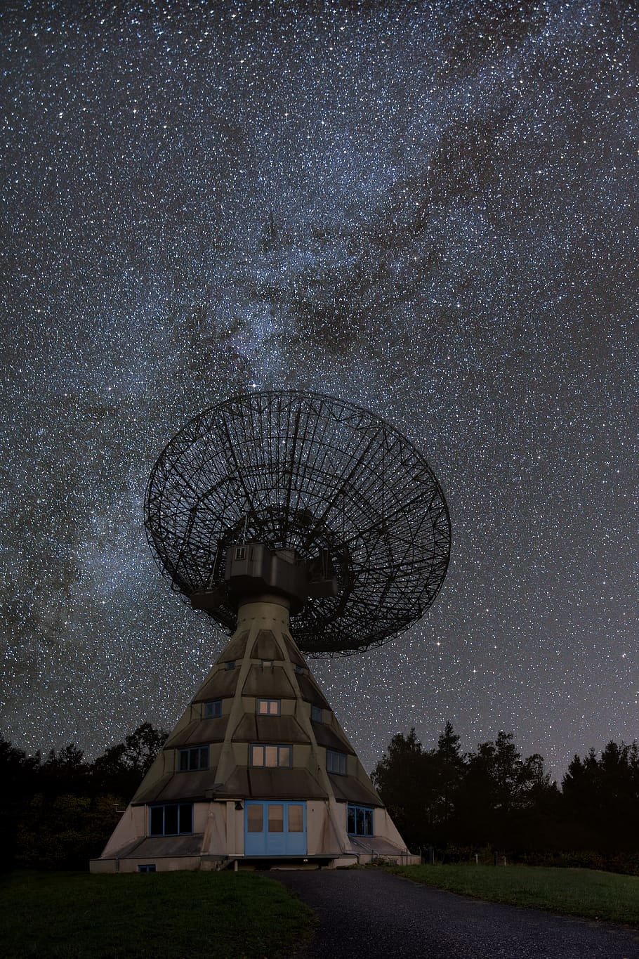 milky way, radio telescope, star, night vision, starry sky, space, astronomy, technology, star - space, communication