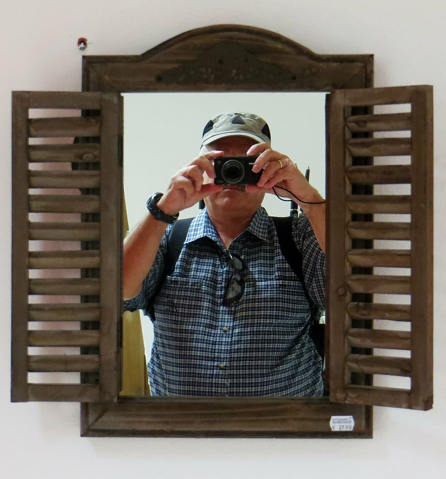 mirror, self portrait, camera, person, photography, photographer, photograph, selfie, pensioners, men