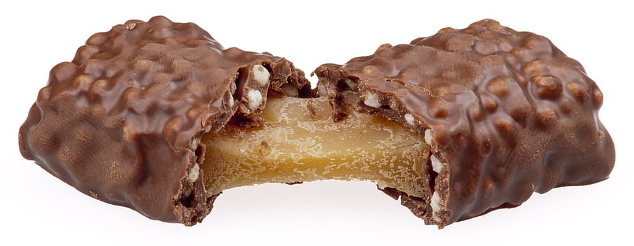 barra de chocolate, chocolate, barra de caramelo, caramelo, nueces, dulce, marrón, merienda, sabroso, sin envolver