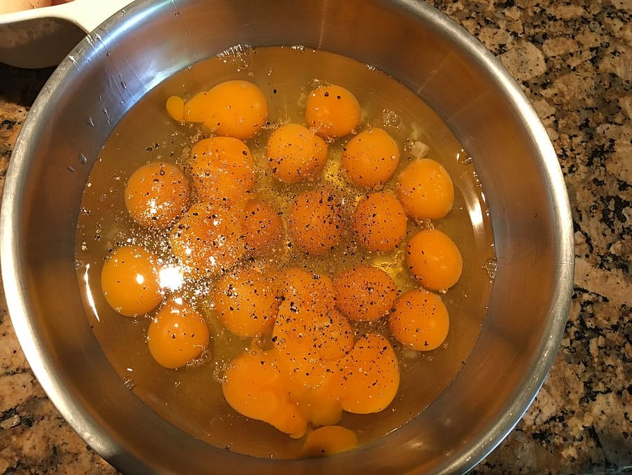 Ovos, Aves de capoeira, Frango, Café da manhã, orgânico, gemas, saudável, cru, proteína, comer