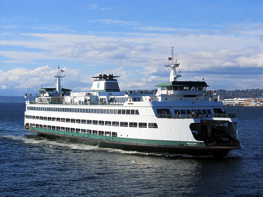 passenger ship, body, water, ferry, boat, puget, sound, seattle, nautical vessel, mode of transportation