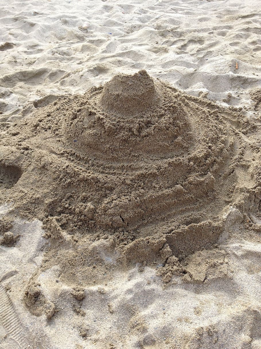 sandburg, sand, beach, holiday, sandalwood, sea, sand sculptures, land, high angle view, nature