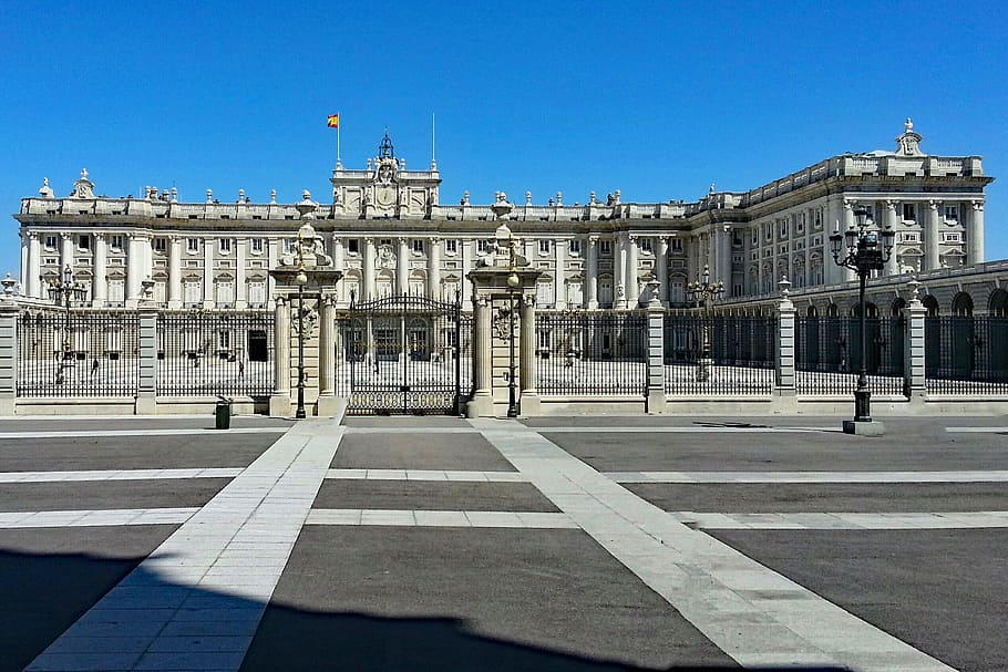 palacio real, madrid, spain, palace, places of interest, king house, architecture, built structure, building exterior, sky
