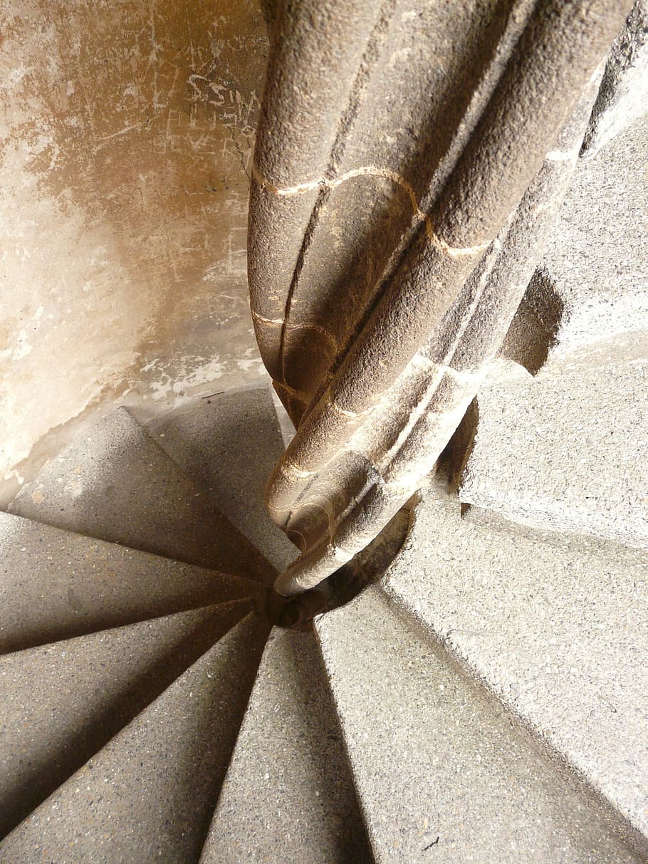 escalera de caracol, escaleras, acabado de la escalera, gradualmente, construcción, arquitectura, piedra, subida, escalón, espiral