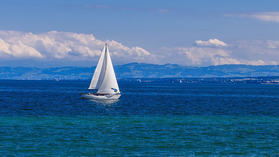 sail, boat, middle, sea, boot, lake constance, constance, water, sailing boats, summer
