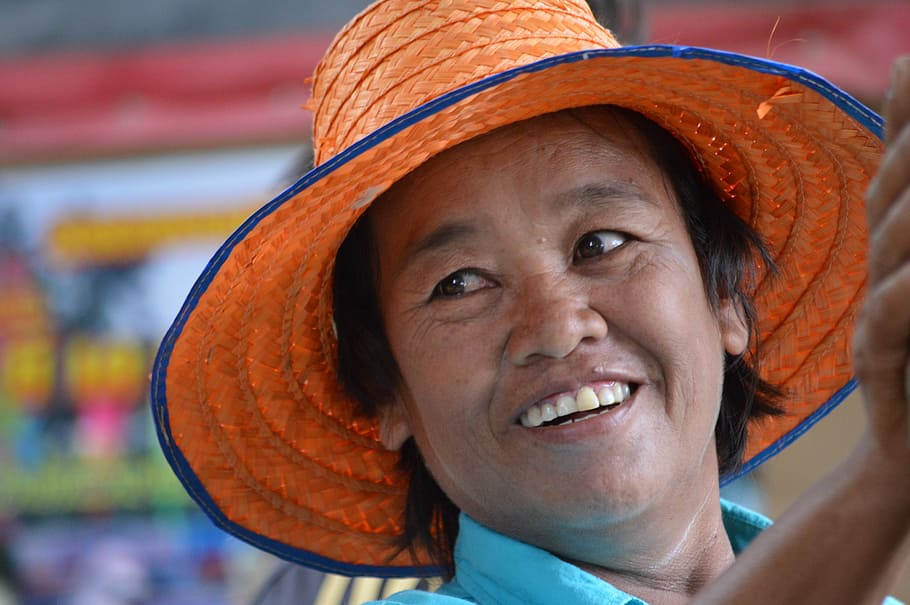 Campesino, Mujer, Retrato, Tailandia, Humano, mujer campesina, cara, satisfacción, sonrisa, Asia