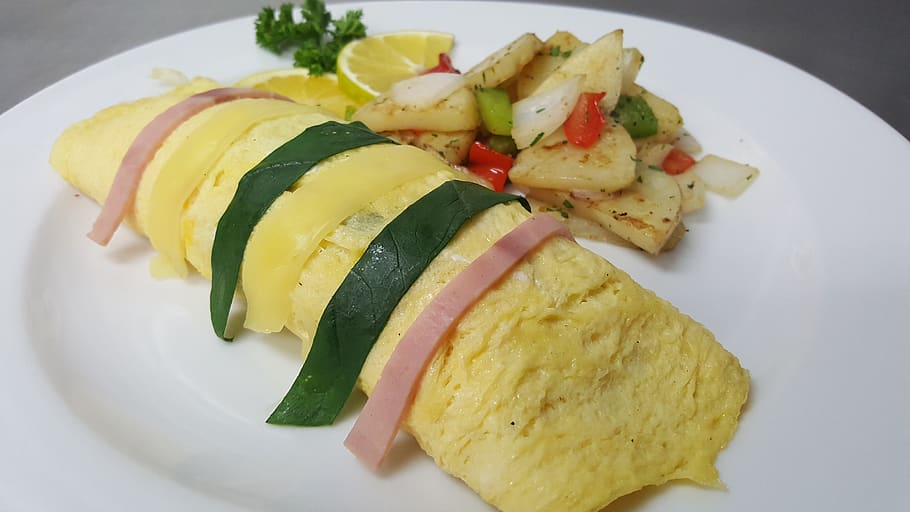 omelet, lunch, restaurant, food and drink, food, freshness, healthy eating, vegetable, plate, ready-to-eat