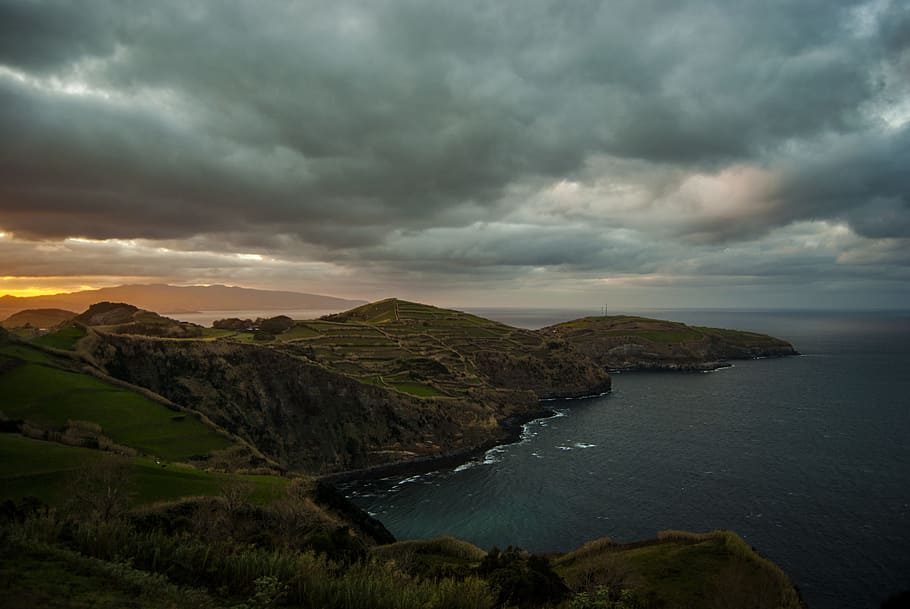 Landscape, Ocean, Serra, Azores, mar, portugal, nature, beach, sky, rocks