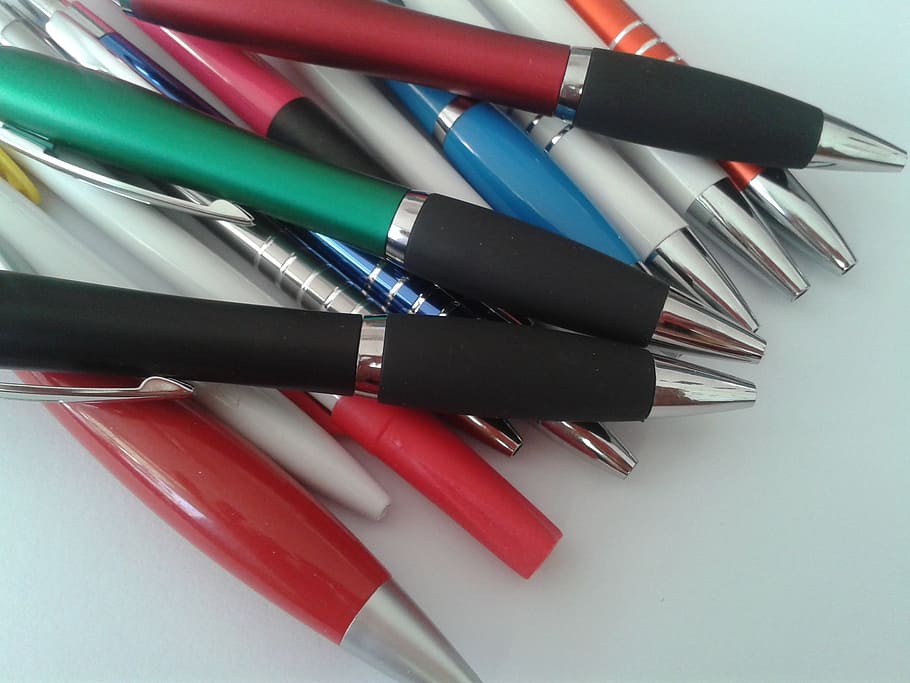 pens, colors, to write, take notes, school, lessons, notes, still life, pen, high angle view