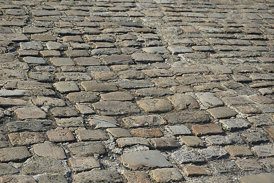 pavement, cobble stone, old, stones, full frame, backgrounds, high angle view, pattern, textured, day
