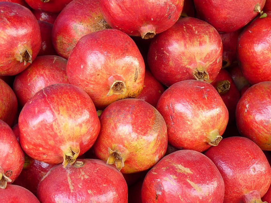 붉은 석류 열매, 석류, 빨강, 과일, 맛있는, 건강, 비타민, 사과, 건강한 식생활, 음식 및 음료