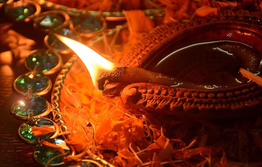 diwali, diya, deepavali, perayaan, tradisional, India, festival, agama, liburan, dekorasi