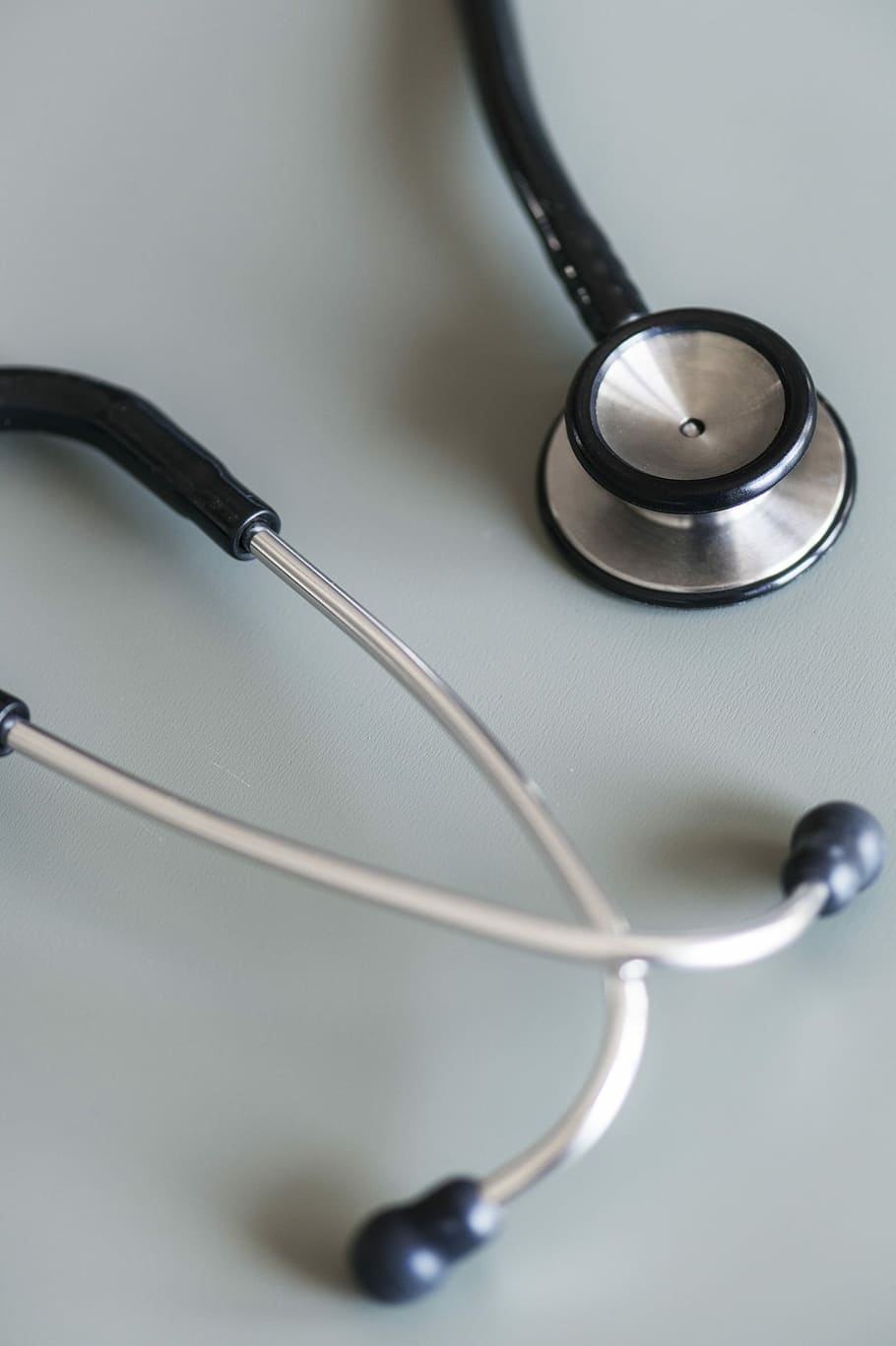 close-up photography, gray, black, stethoscope, equipment, isolated, health, medicine, healthcare, technology