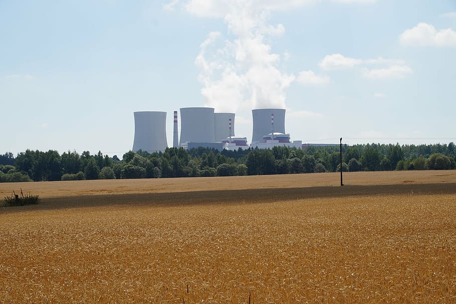 テメリン, 原子力発電所, 南ボヘミア, 電気, 煙突, 空, 工場, 建物の外観, 産業, 日