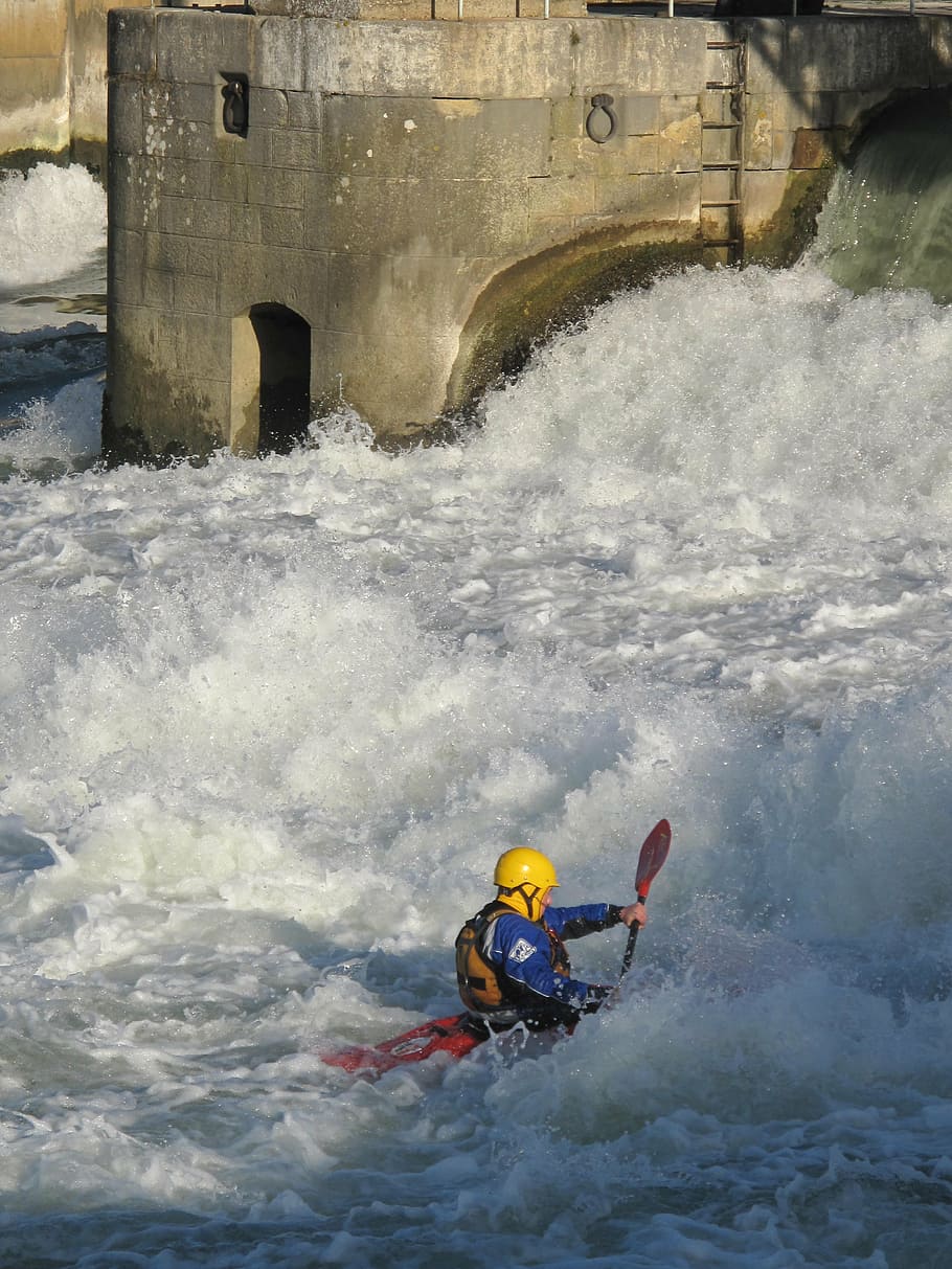 kayaking, kayaker, sport, kayak, recreation, water sports, water, rapids, white water, boat