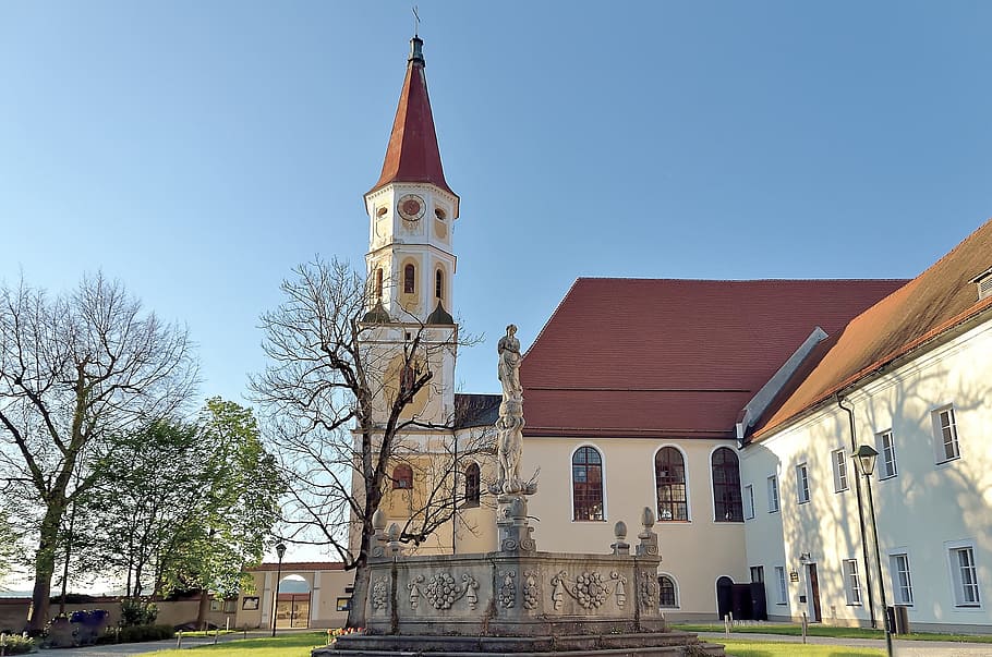 austria, braunau am inn, parish church of hl, pankraz, architecture, church, old, sky, building, building exterior