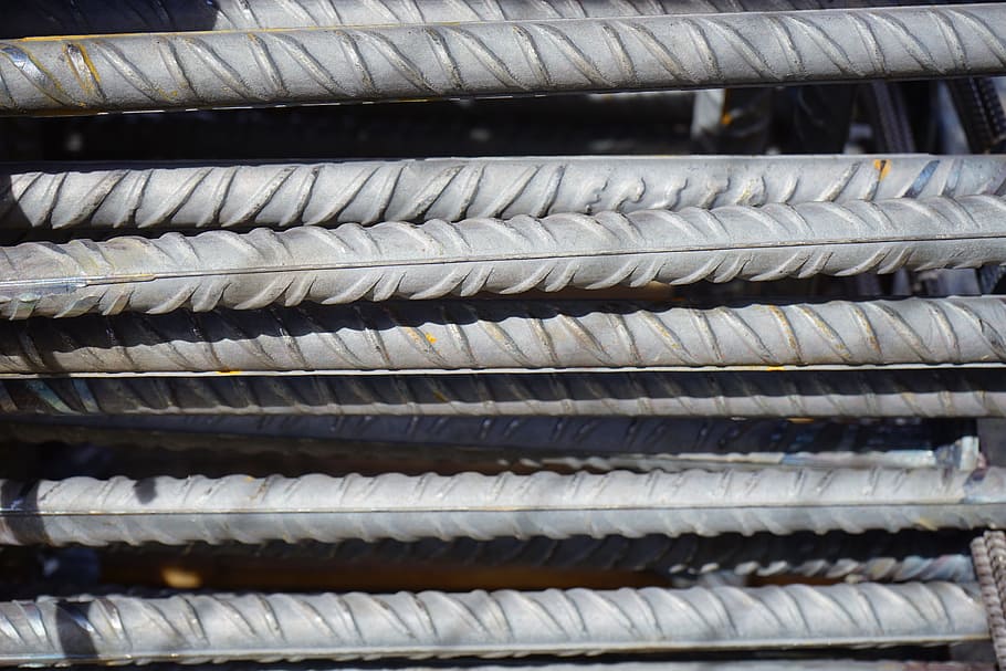 iron rods, reinforcing, bars, Iron, Rods, Reinforcing Bars, steel for construction, building material, site, steel