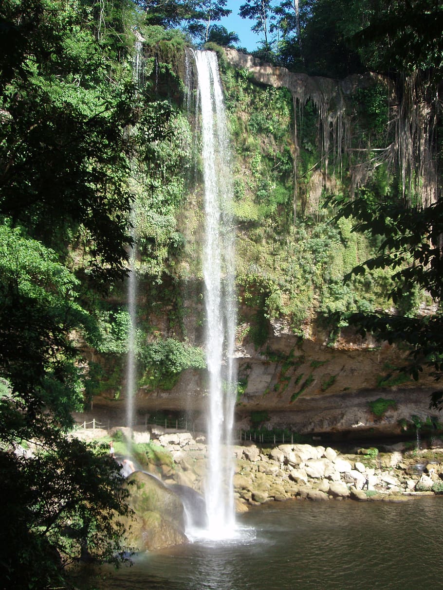 misol-ha, waterfall, mexico, lake, river, water, waters, landscape, swim, nature