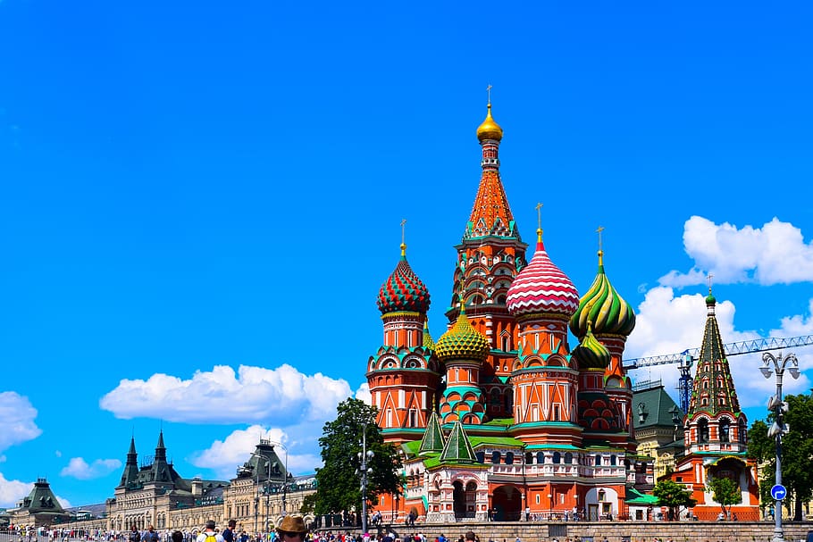saint basil cathedral, moscow, st basile, red square, church, old, monument, blue, architecture, cathedral