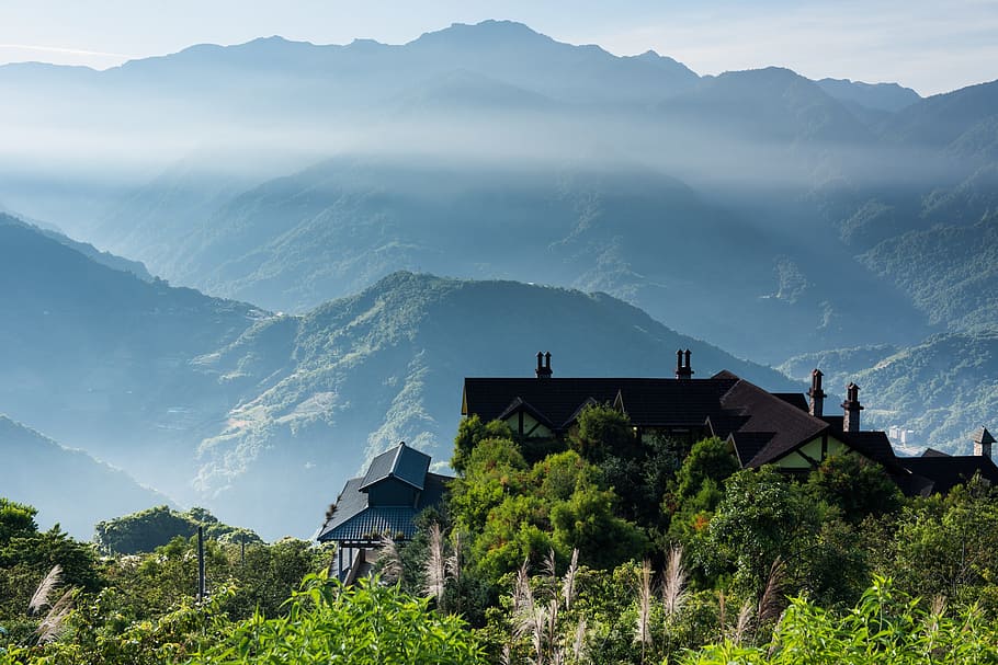 aerial, village, taiwan, chingjing, morning, a surname, kasumi, mist, chenguang, hostel