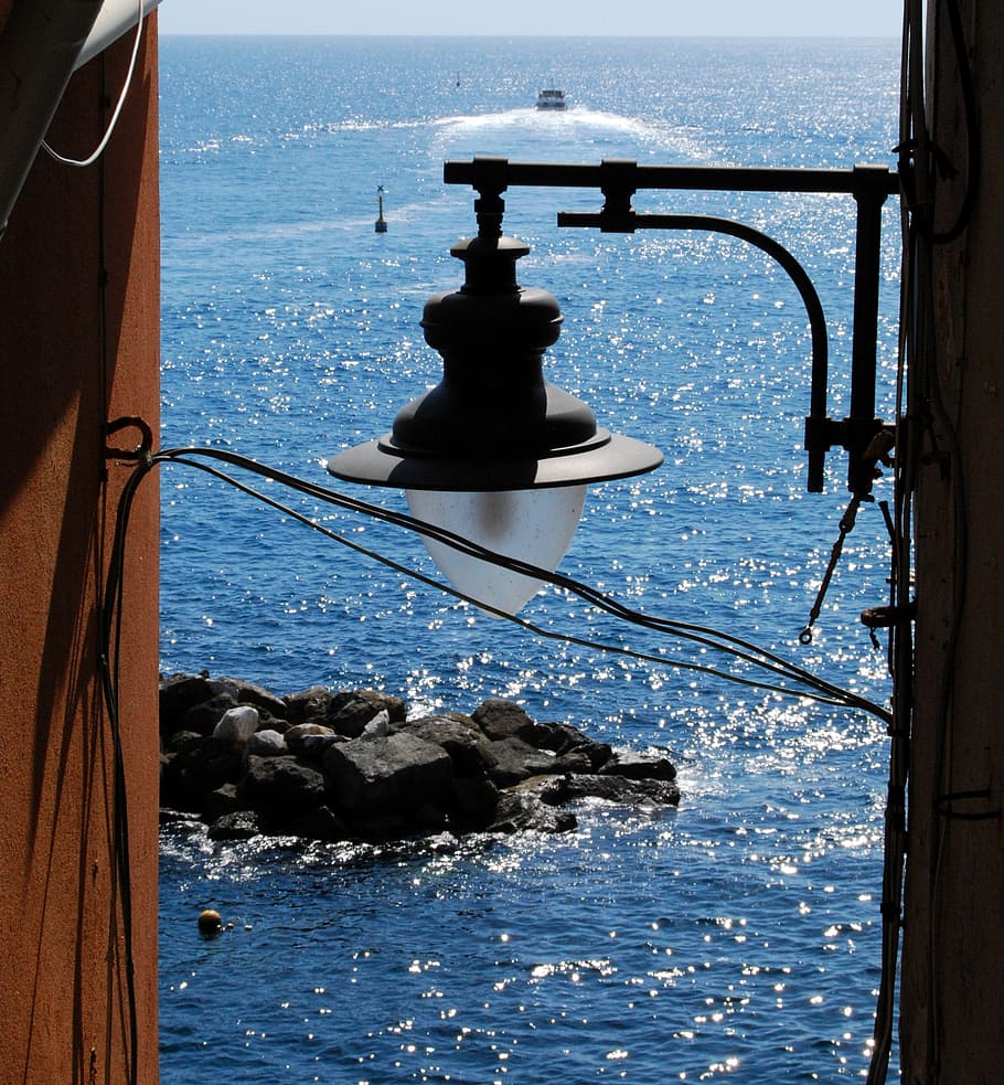 lamp, sea, scoglio, water, landscape, nautical Vessel, sailing, mediterranean Sea, nature, day