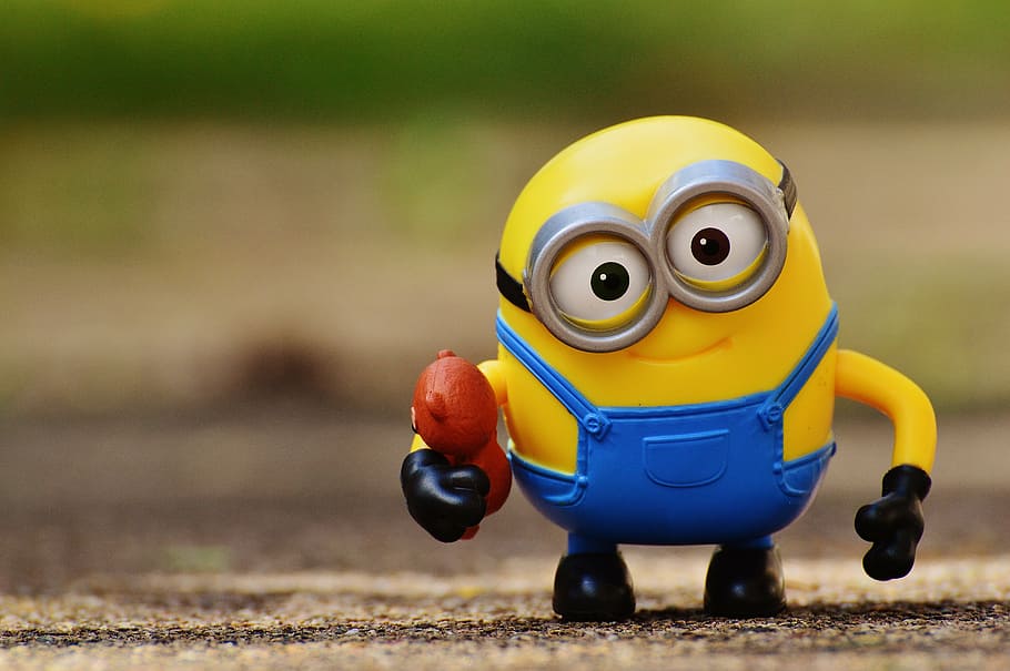 despicable me minion, minion, funny, bears, cute, toys, children, figure, yellow, toy